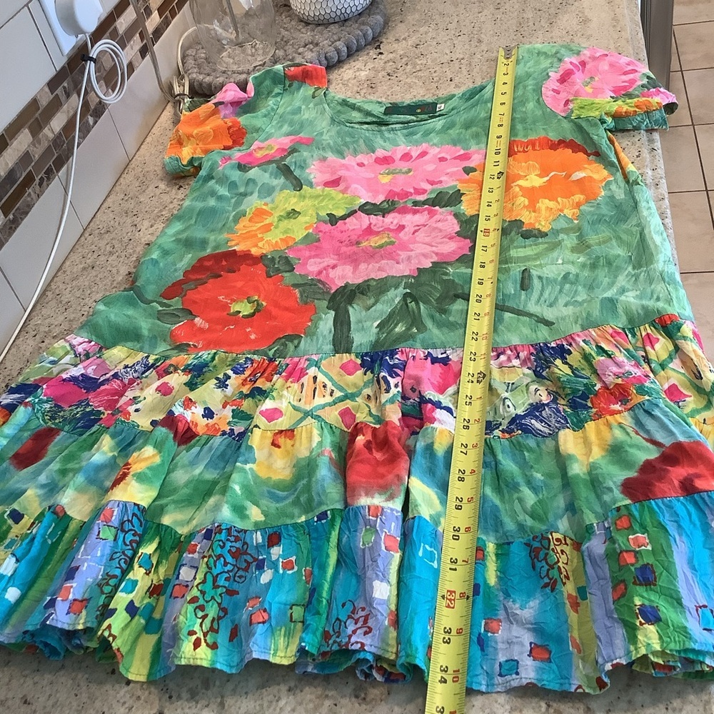 Jams World Vintage Floral Green Garden Dress Size XL - Picture 5 of 8